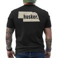 Nebraska State Nickname Husker [Distressed] Men's T-shirt Back Print